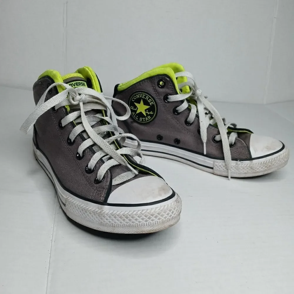 Converse high top gray sneakers size 5